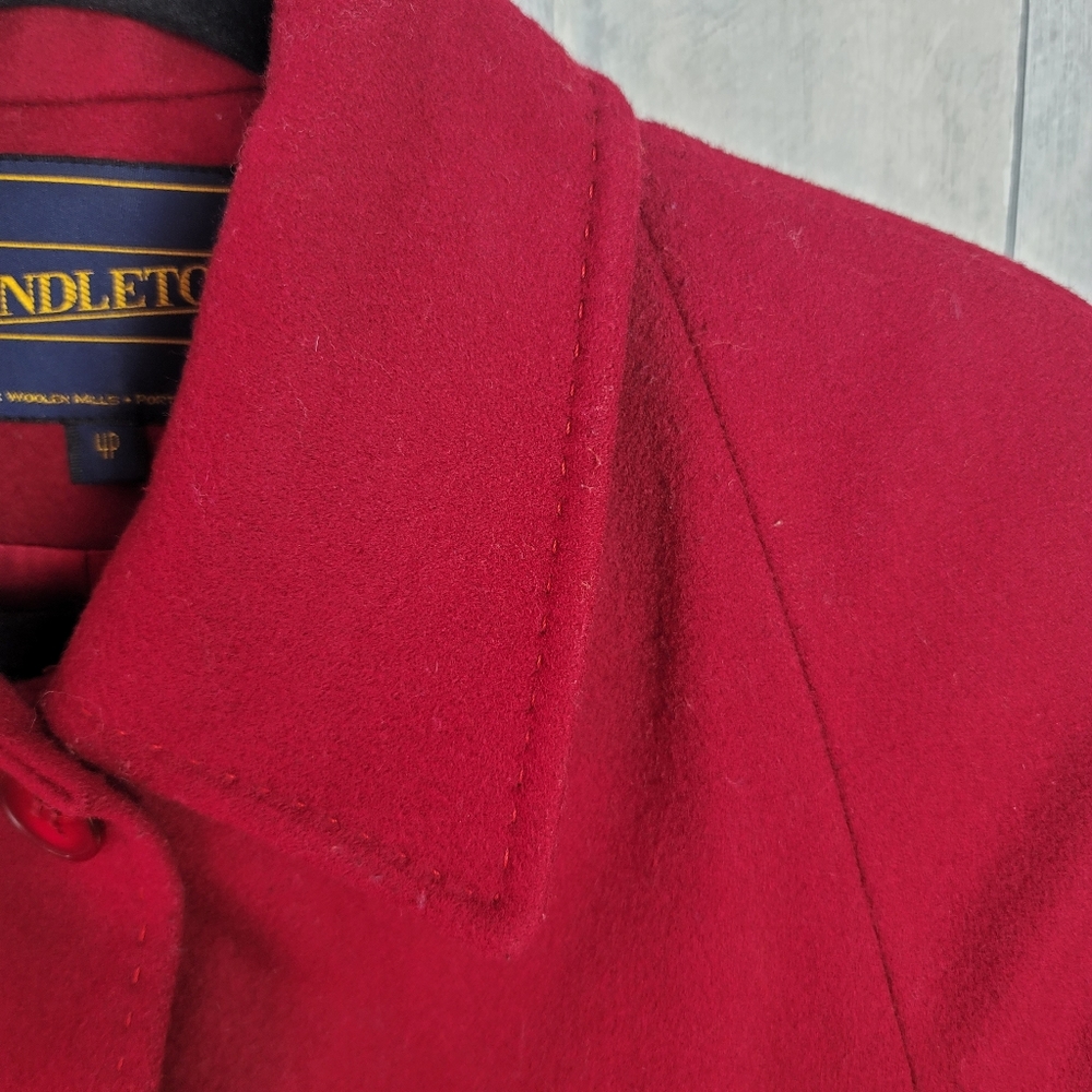 Pendleton Red Merino Wool Coat 4P - Picture 5 of 13